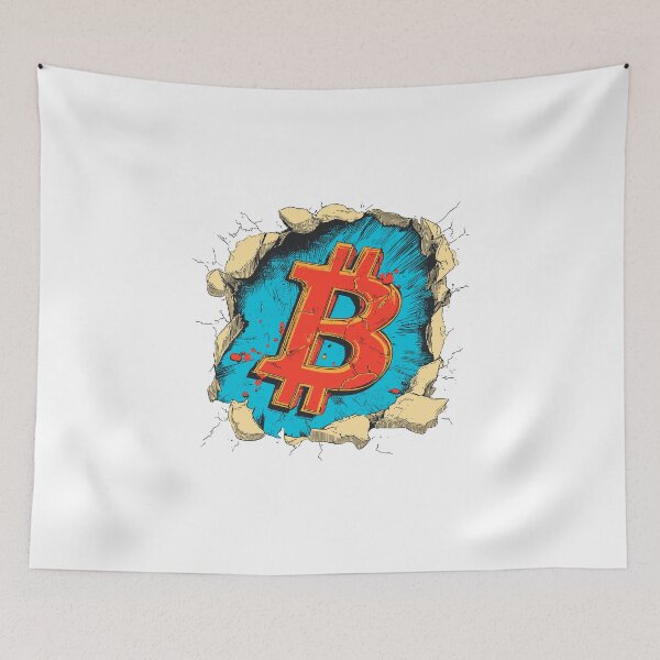 Item preview, Bitcoin Breaking Through Wall | Bold BTC Crypto Street Art designed and sold by Petru&Myself.