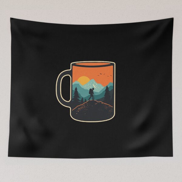 Item preview,  Vintage Camping Mug Mountain Hiker designed and sold by SOUFIANE1991.