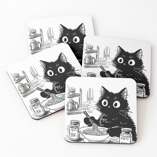 Item preview, Feline Foodie Poster designed and sold by Retro Type.