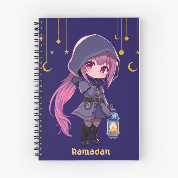 Item preview, Cute Chibi Anime Girl Ramadan Lantern and Golden Stars Aesthetic designed and sold by Doaa369.