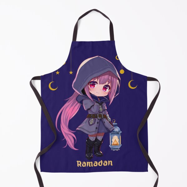 Item preview, Cute Chibi Anime Girl Ramadan Lantern and Golden Stars Aesthetic designed and sold by Doaa369.
