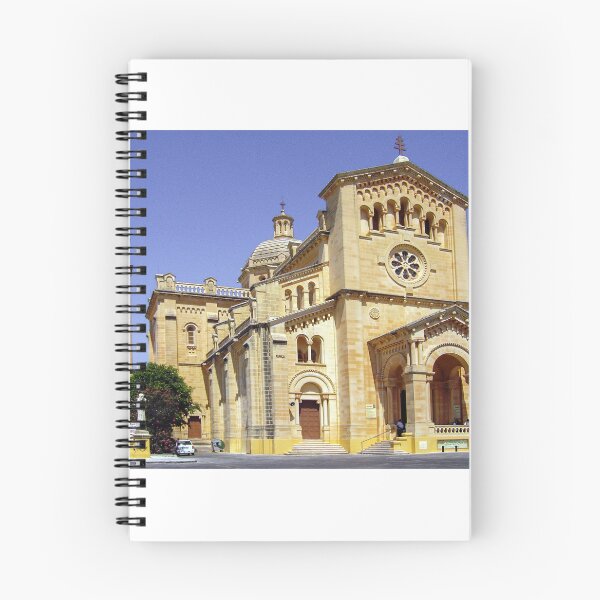 Item preview, Sunlit Stone Church Facade With Bell Tower, Dome and Rose Window Against Clear Blue Sky designed and sold by Nmallia.