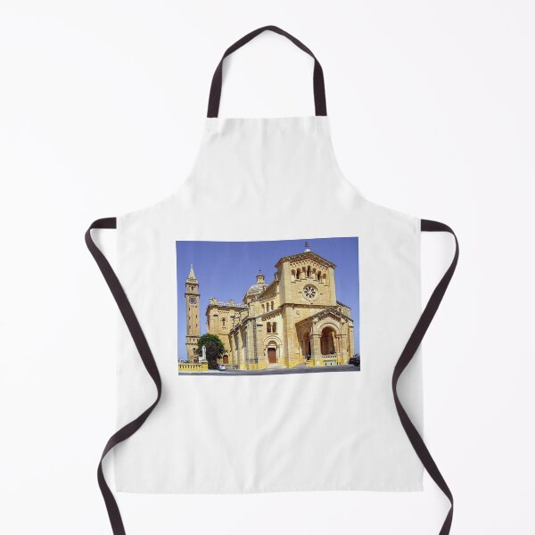 Item preview, Sunlit Stone Church Facade With Bell Tower, Dome and Rose Window Against Clear Blue Sky designed and sold by Nmallia.