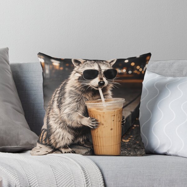 Item preview, Raccoon Drinking Iced Coffee Funny Animal Meme Men Women  designed and sold by first-shirt ⭐ ⭐ ⭐ ⭐ ⭐.