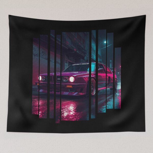 Item preview, BW 30 coupe with wide body kit, street racing vibe, high contrast neon colors 15 designed and sold by Neon G.