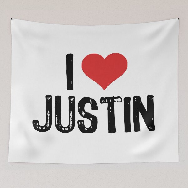 Item preview, I Love Justin designed and sold by The "I Love Everything" Shop.