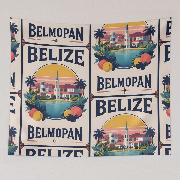 Item preview, Belize Belmopan Vintage Travel Tourism Art designed and sold by TravelersGems.