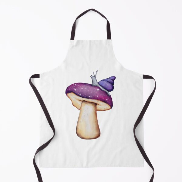 Item preview, Watercolor Cosmic Galaxy Mushroom with Purple Snail designed and sold by ArtTinulyaOk.