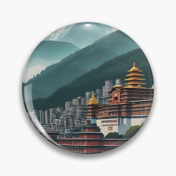 Item preview, Bhutan Thumphu Vintage Travel Tourism Art designed and sold by TravelersGems.