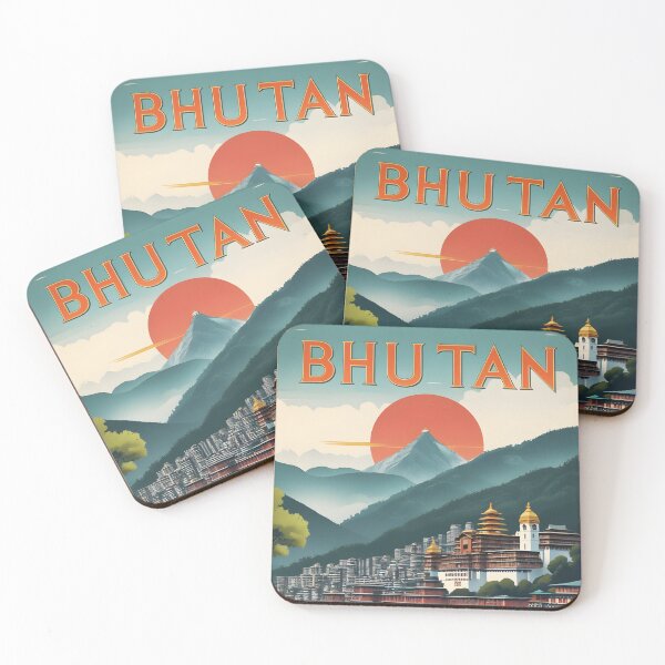 Item preview, Bhutan Thumphu Vintage Travel Tourism Art designed and sold by TravelersGems.