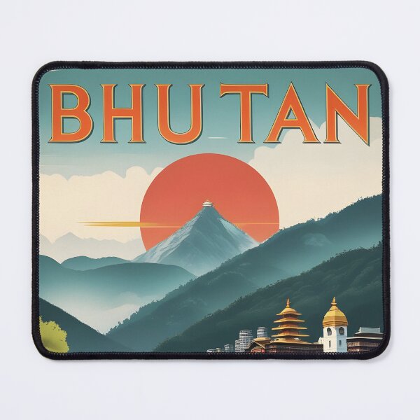 Item preview, Bhutan Thumphu Vintage Travel Tourism Art designed and sold by TravelersGems.