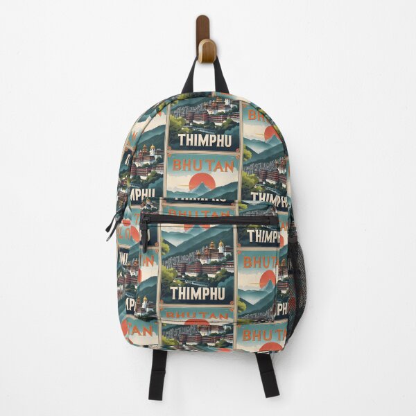 Item preview, Bhutan Thumphu Vintage Travel Tourism Art designed and sold by TravelersGems.