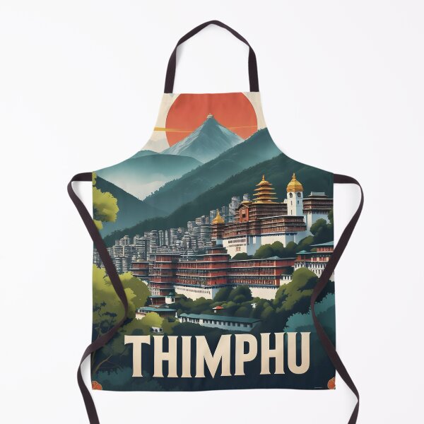 Item preview, Bhutan Thumphu Vintage Travel Tourism Art designed and sold by TravelersGems.