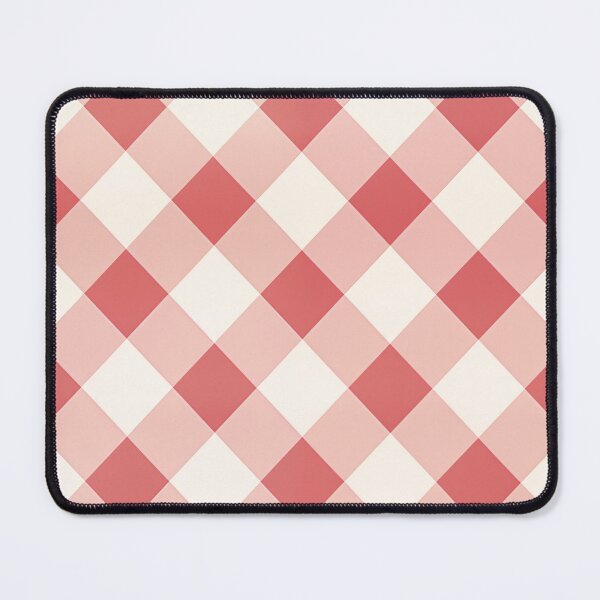 Item preview, Gingham Farmhouse Plaid Style Light red and Cream Checkered Diagonal Design Pattern designed and sold by BriAngelaBubbleDesigns.