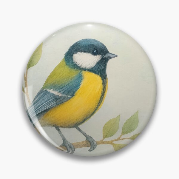 Item preview, Great Tit in Cherry Blossom | Spring Watercolor designed and sold by amrphotos18.
