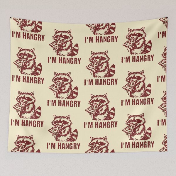 Item preview, I'm Hangry Foodie Raccoon Funny Food Lover Humor designed and sold by KLArtzStore.