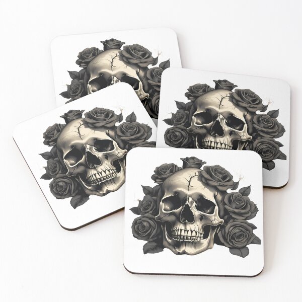 Item preview, Black roses and skull designed and sold by Tragedyshop.