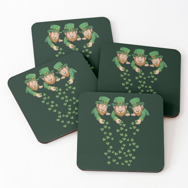 Item preview, Three lucky leprechauns spreading shamrocks designed and sold by WittyWeaveWear.