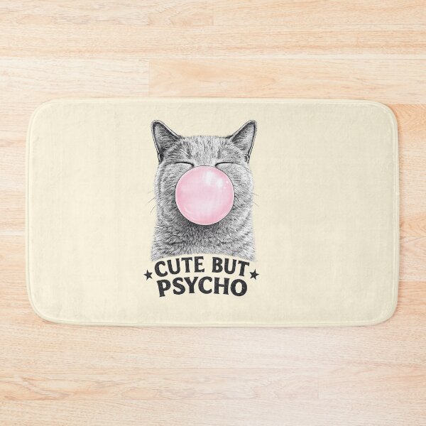 Item preview, Funny Cat with a bubble of chewing gum . Cute but Psycho. designed and sold by Natart1004.