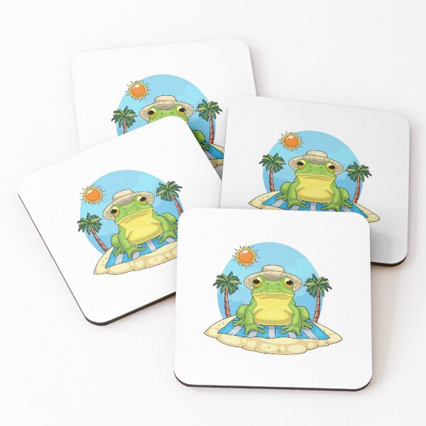 Item preview, Frog Beach Palm trees Summer designed and sold by Snabdesign84.