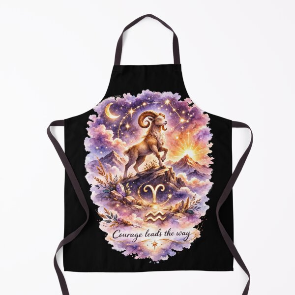Item preview, Aries Zodiac Sign Watercolor Art – Celestial Ram Astrology Illustration with Motivational Quote designed and sold by ChemiroL.
