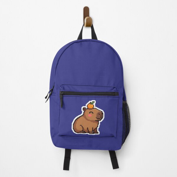 Item preview, Cute Kawaii Pixel Art Capybara with Orange designed and sold by PixelAlchemyHQ.