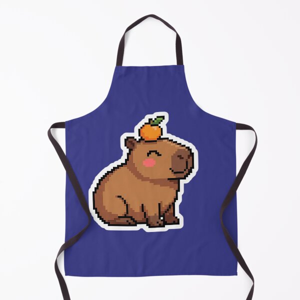 Item preview, Cute Kawaii Pixel Art Capybara with Orange designed and sold by PixelAlchemyHQ.
