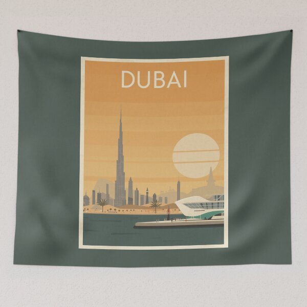 Item preview, Dubai Vintage Poster | Burj Khalifa Print | Retro UAE Wall Art designed and sold by AM-little-shop.