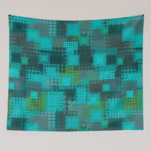 Item preview, Abstract Zoom Burst in Teal Repeat Pattern  designed and sold by KateVanFloofno1.