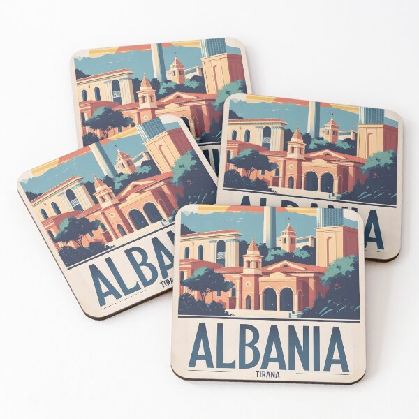 Item preview, Albania Tirana Vintage Travel Tourism Art designed and sold by TravelersGems.