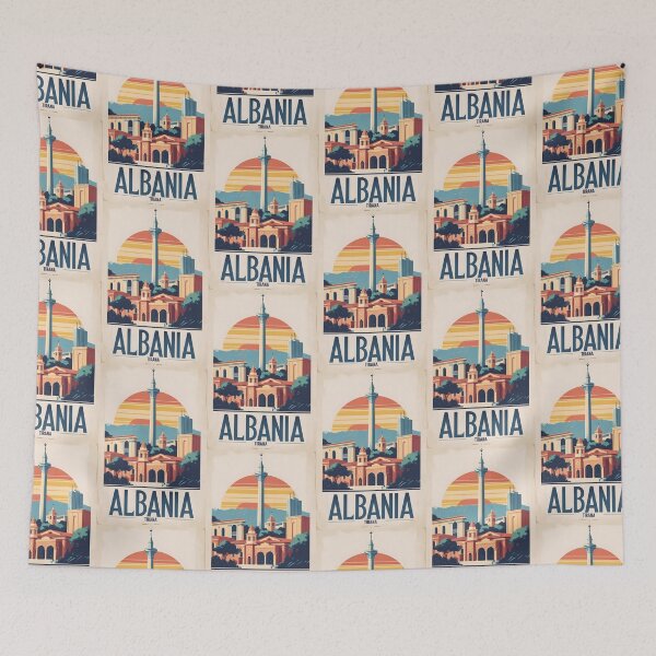 Item preview, Albania Tirana Vintage Travel Tourism Art designed and sold by TravelersGems.