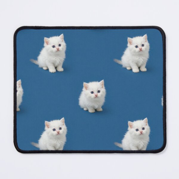 Item preview, Cute White Kitten Pattern with Blue Eyes – Minimal Cat Aesthetic Design designed and sold by Goca Shop.