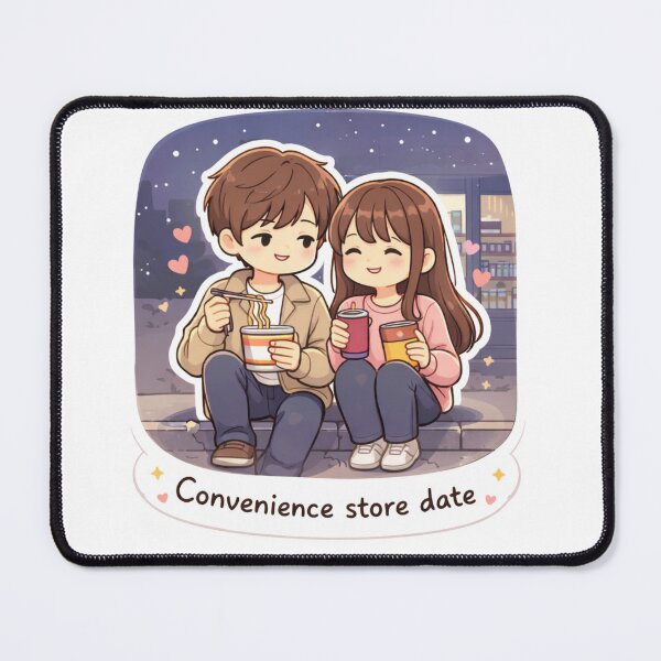 Item preview, Cute K-Drama Convenience Store Date – Cozy Anime Couple designed and sold by mondesigns98.