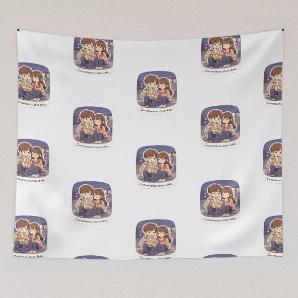 Item preview, Cute K-Drama Convenience Store Date – Cozy Anime Couple designed and sold by mondesigns98.
