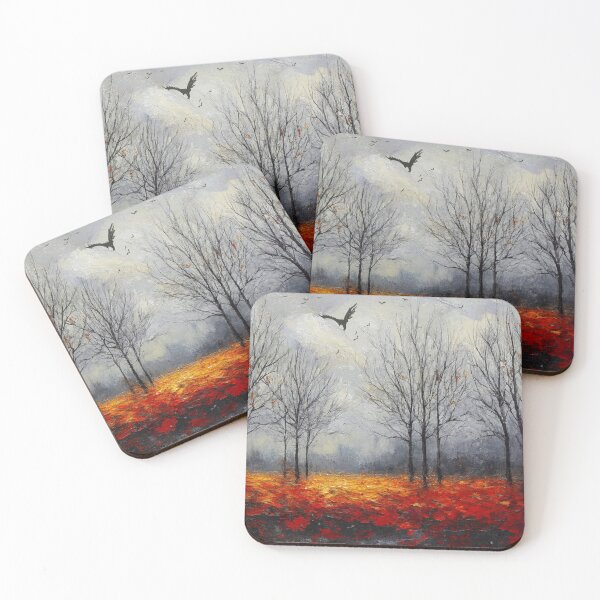 Item preview, Autumn Woodland Landscape with Birds designed and sold by Joey Santiago.