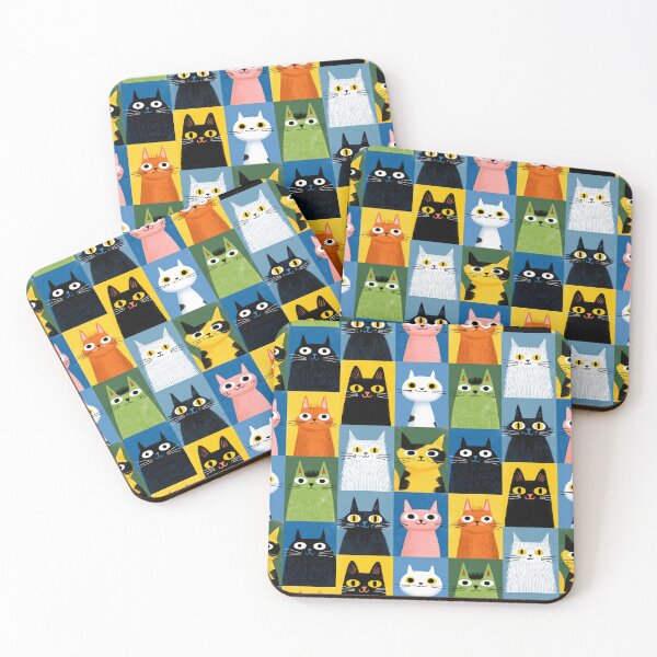 Item preview, The Colorful Cat Quad designed and sold by Retro Type.