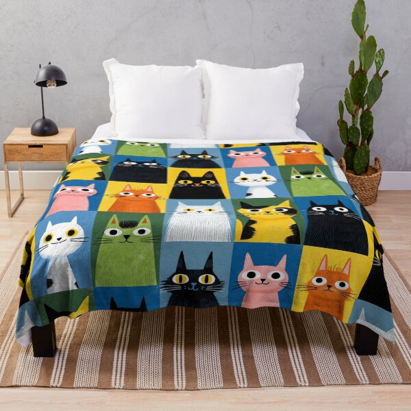 Item preview, The Colorful Cat Quad designed and sold by Retro Type.