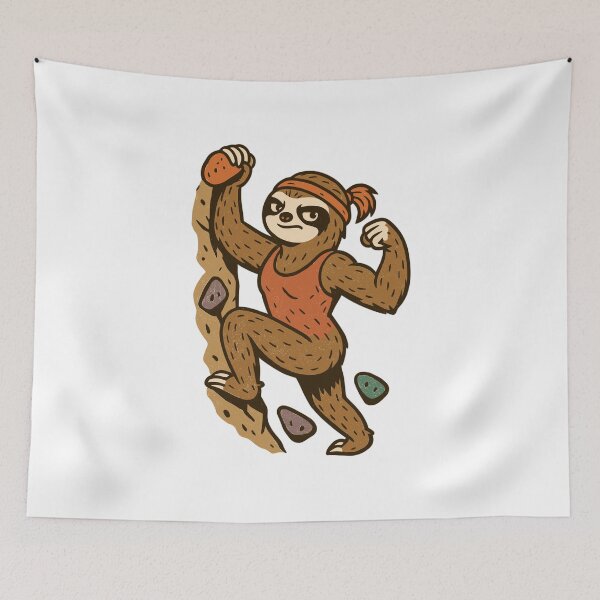 Item preview, Strong bouldering sloth at the top | Climbing girl designed and sold by Pineapple-Tree.