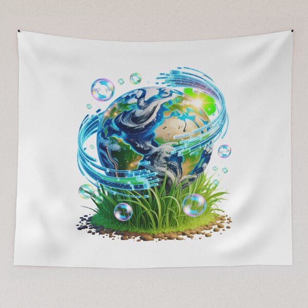 Item preview, Glossy Eco Tech Globe Aesthetic designed and sold by SignumShop.