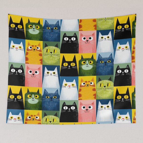 Item preview, Bold Shapes, Cute Cats designed and sold by Retro Type.