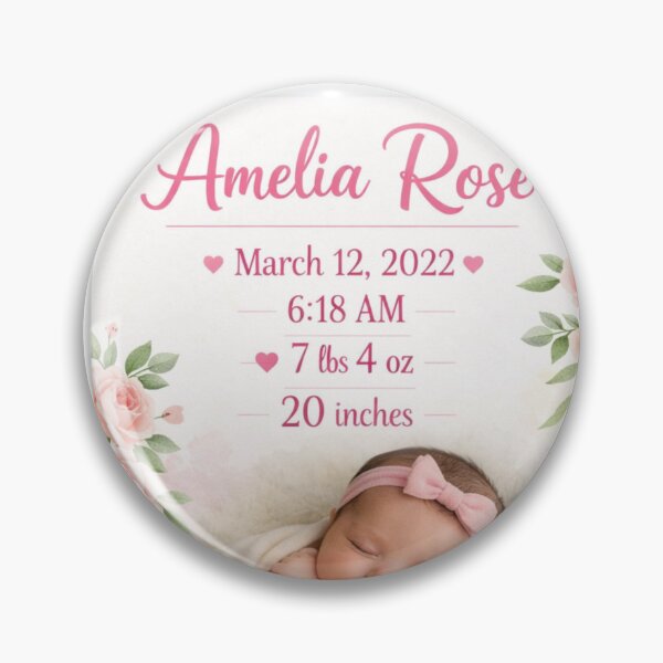 Item preview, Personalized Baby Girl Birth Stats Poster – Custom Newborn Name Print – Floral Nursery Wall Art – Baby Shower Gift – Printable or Framed designed and sold by ArtByKapil.
