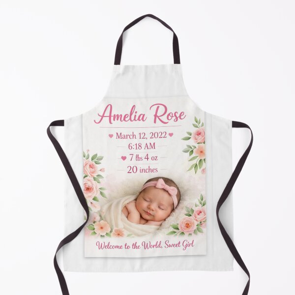 Item preview, Personalized Baby Girl Birth Stats Poster – Custom Newborn Name Print – Floral Nursery Wall Art – Baby Shower Gift – Printable or Framed designed and sold by ArtByKapil.