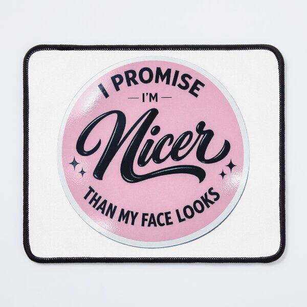 Item preview, Funny Sassy Vinyl Sticker I'm Nicer Than My Face Looks Pink  designed and sold by ARTCREATESHOP.