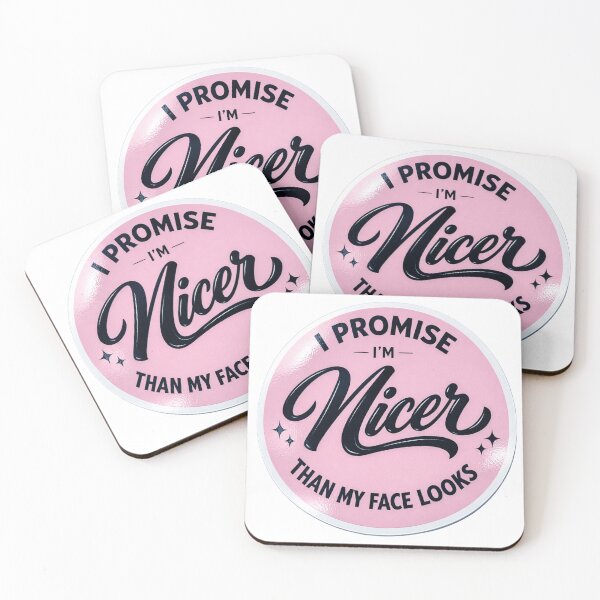 Item preview, Funny Sassy Vinyl Sticker I'm Nicer Than My Face Looks Pink  designed and sold by ARTCREATESHOP.