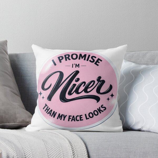 Item preview, Funny Sassy Vinyl Sticker I'm Nicer Than My Face Looks Pink  designed and sold by ARTCREATESHOP.