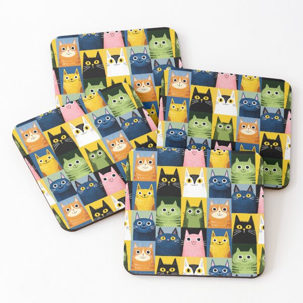 Item preview, Retro Feline Squares designed and sold by Retro Type.