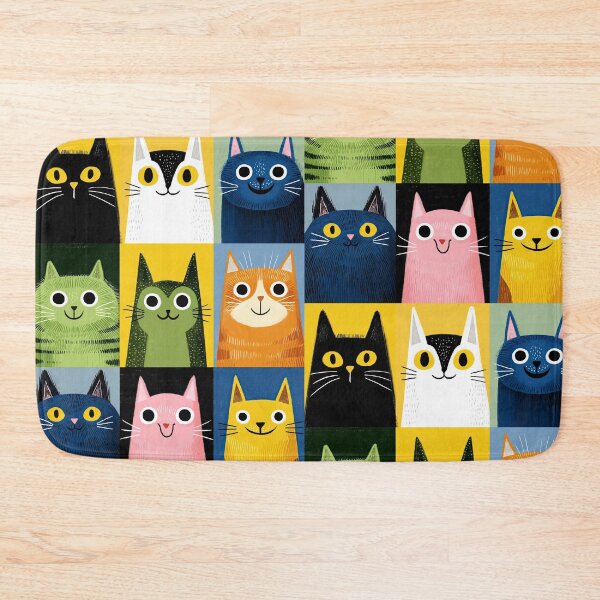 Item preview, Retro Feline Squares designed and sold by Retro Type.