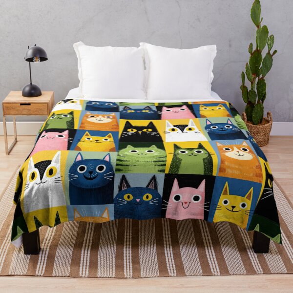 Item preview, Retro Feline Squares designed and sold by Retro Type.