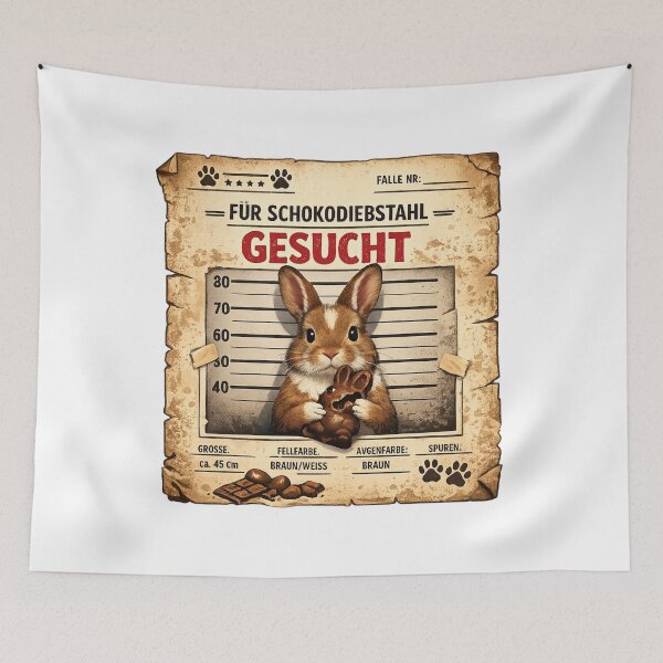 Item preview, Wanted for chocolate theft – Cute Easter bunny wanted poster T-shirt with humor designed and sold by CoolContent Factory.