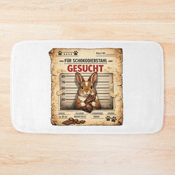 Item preview, Wanted for chocolate theft – Cute Easter bunny wanted poster T-shirt with humor designed and sold by CoolContent Factory.